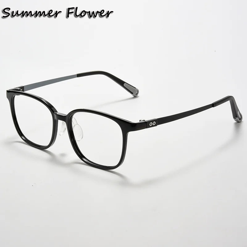 Summer Flower Unisex Youth's Full Rim Square Tr 90 Titanium Eyeglasses 696010