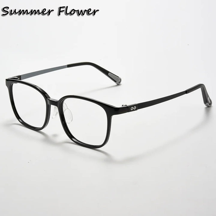 Summer Flower Unisex Youth's Full Rim Square Tr 90 Titanium Eyeglasses 696010