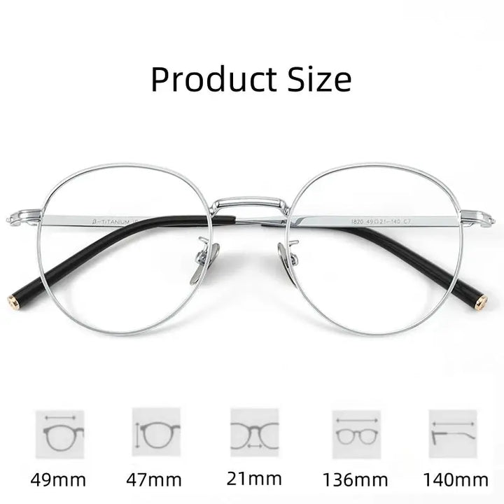 Hdcrafter Womens Full Rim Round  Titanium Frames 182000 — view 2 | Hdcrafter Eyeglasses at FuzWeb