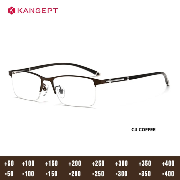 Kansept Unisex Full Rim Square Al-Mg-Titanium Reading Glasses 619211