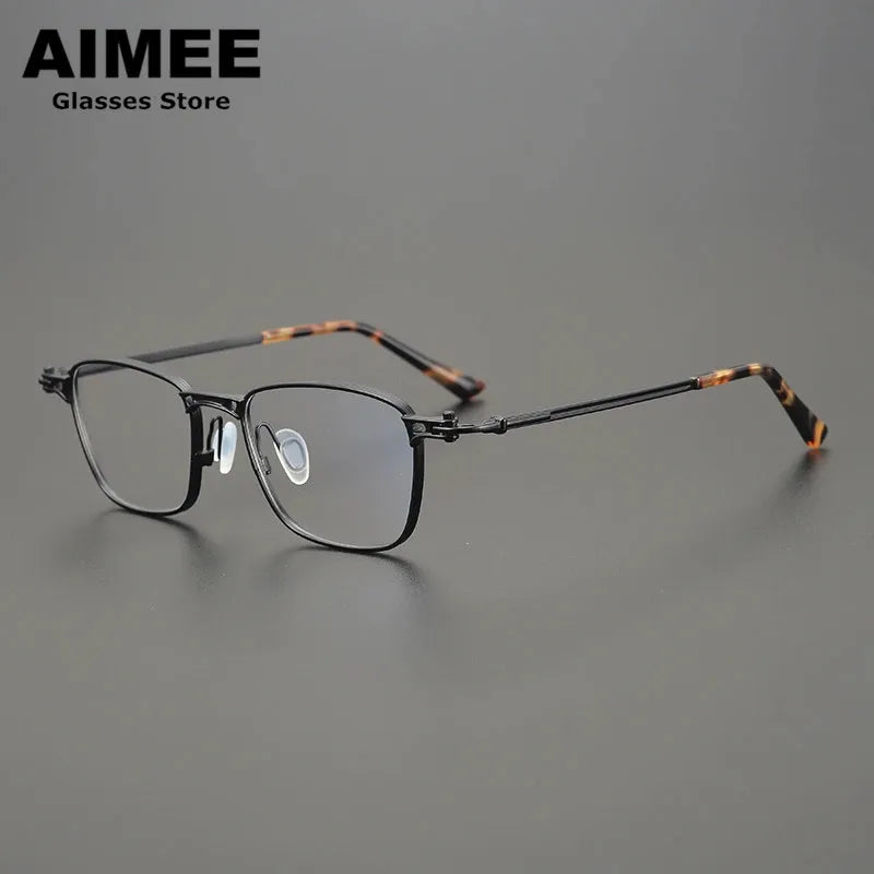 Aimee Unisex Full Rim Square Titanium Acetate Eyeglasses 5890