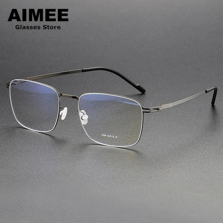 Aimee Women's Full Rim Square Stainless Steel Eyeglasses 9225 Full Rim Aimee Gun-Grey  