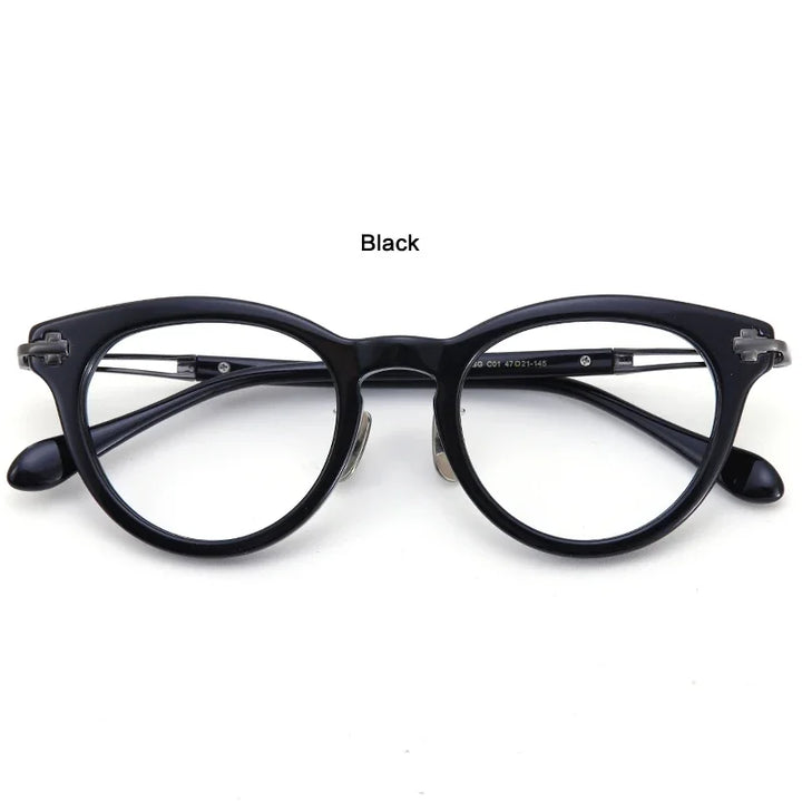 Aror Unisex Full Rim Oval Round Acetate Titanium Eyeglasses 39546