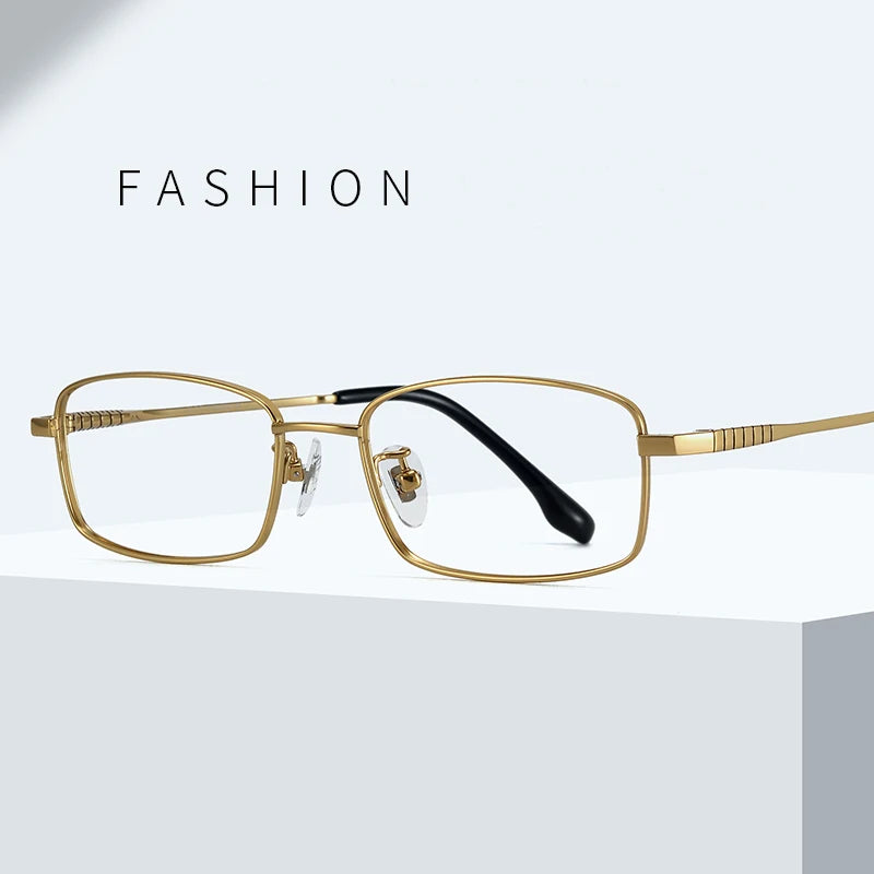 Bclear Unisex Full Rim Square Small Titanium Eyeglasses 86693 Full Rim Bclear   