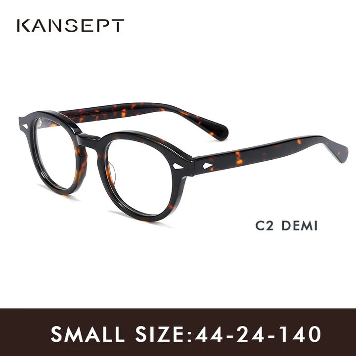 Kansept Unisex Full Rim Round Thick Acetate Eyeglasses 24145 Full Rim Kansept demi-44 CHINA 