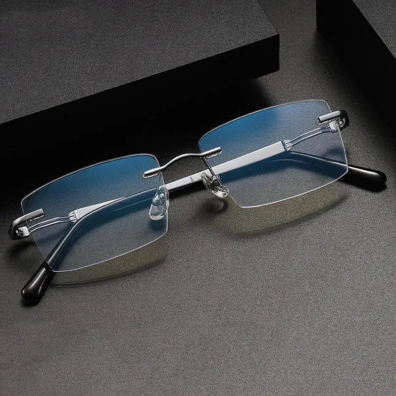 Hdcrafter Women's Rimless Square Titanium Frame 233302 FuzWeb