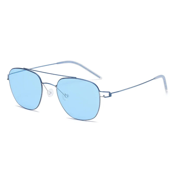 Bobbie Unisex Full Rim Oval Double Bridge Titanium Sunglasses 678201