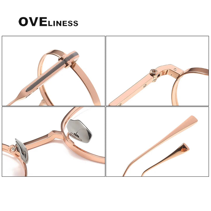 Oveliness Unisex Full Rim Round Titanium Eyeglasses 80983 Full Rim Oveliness   