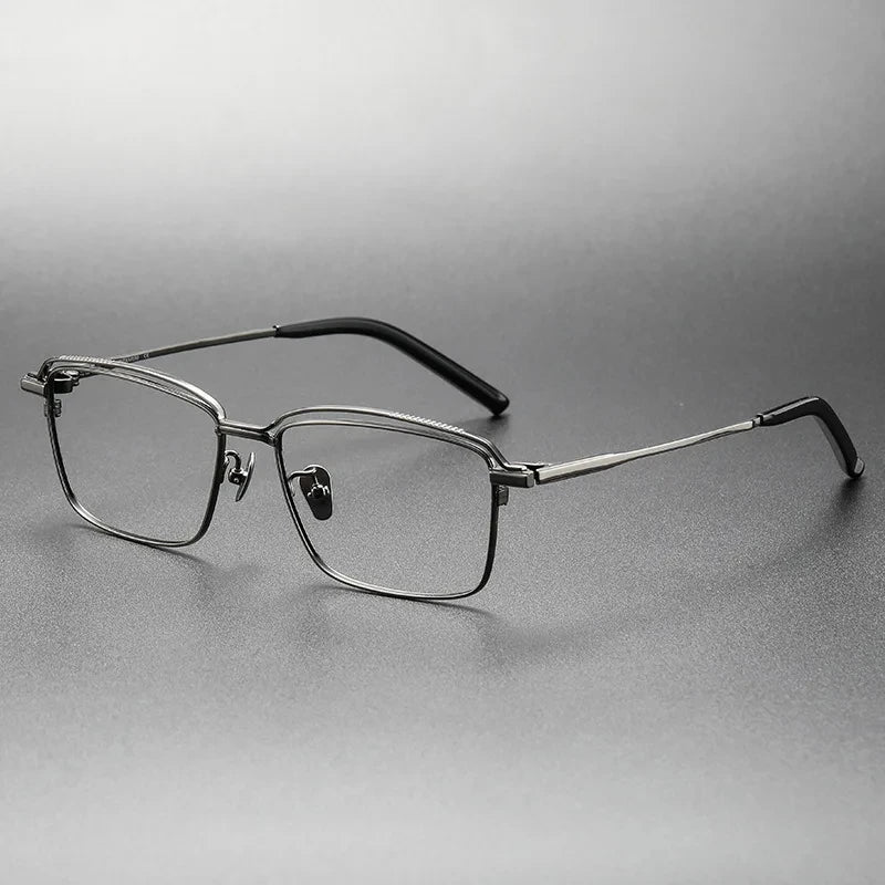 Aimee Unisex Full Rim Square Titanium Eyeglasses 19950 Full Rim Aimee Gun-Grey  