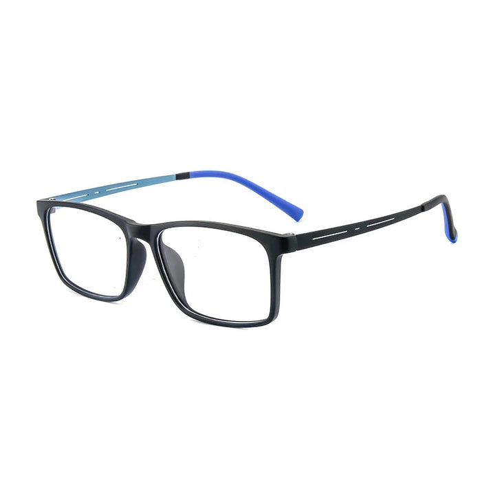 Hdcrafter Unisex Full Rim Big Square Tr 90 Titanium Eyeglasses 88033 Full Rim Hdcrafter Eyeglasses Black-Blue