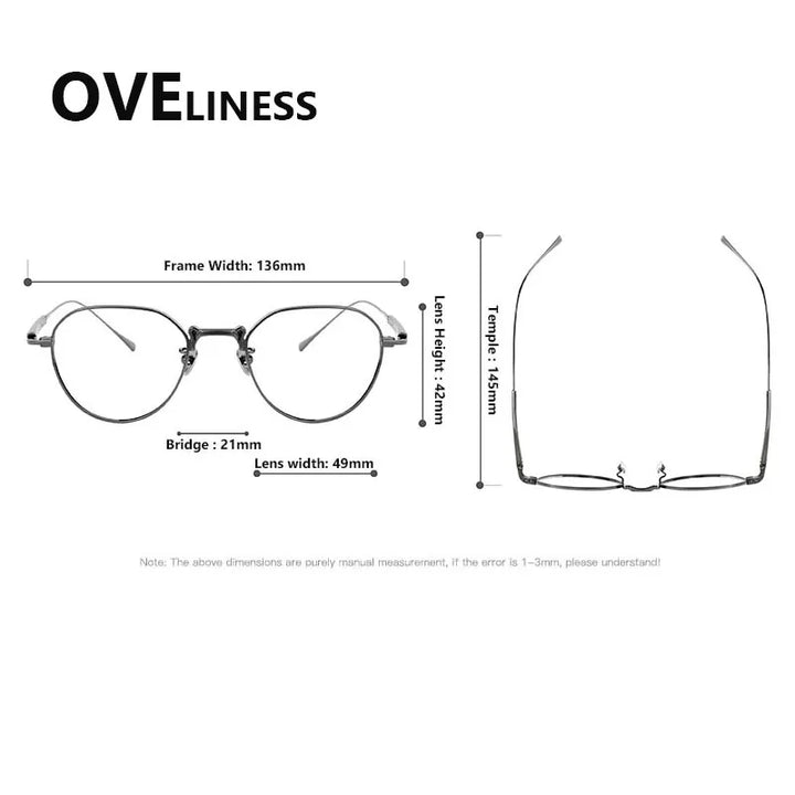 Oveliness Women's Full Rim Flat Top Oval Titanium Eyeglasses 927101