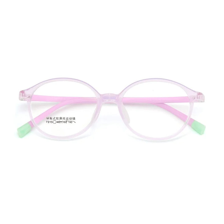 KatKani Unisex Children's Full Rim Round Tr 90 Silicone Eyeglasses 7315 Full Rim KatKani Eyeglasses   