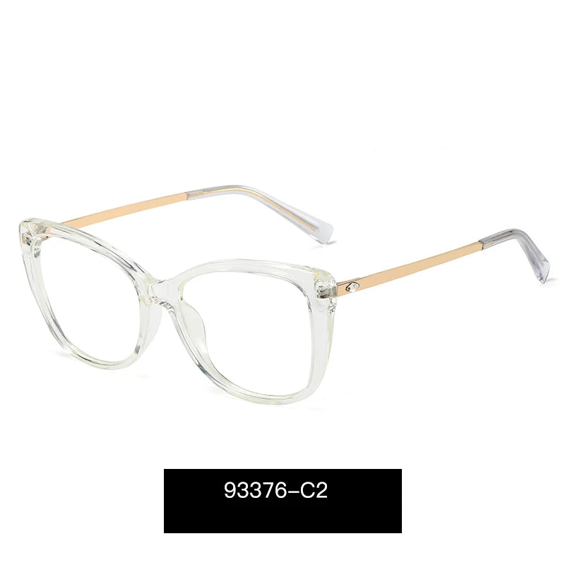 Handoer Women's Full Rim Square Cat Eye Tr 90 Alloy Eyeglasses 93376