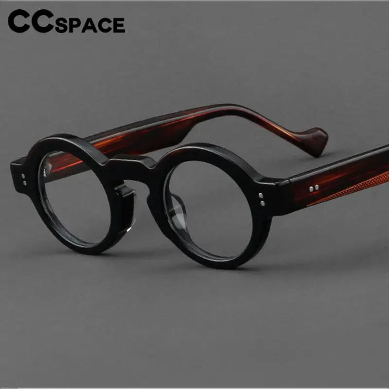 CCspace Women's Full Rim Round Acetate Eyeglasses 57398 Full Rim CCspace   