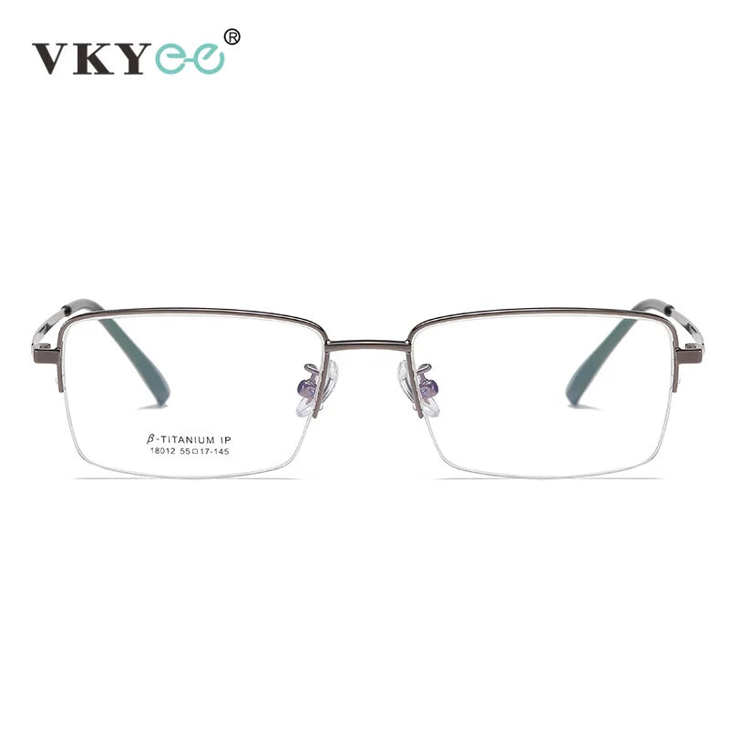 Vicky Unisex Semi Rim Square Titanium Reading Glasses 18012