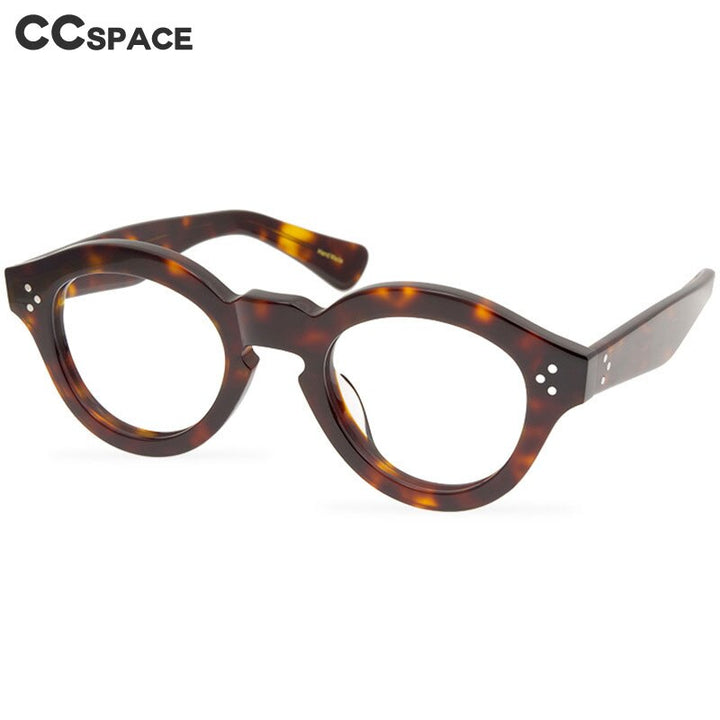 CCSpace Unisex Full Rim Round Acetate Fiber Eyeglass 56234 Full Rim CCspace   