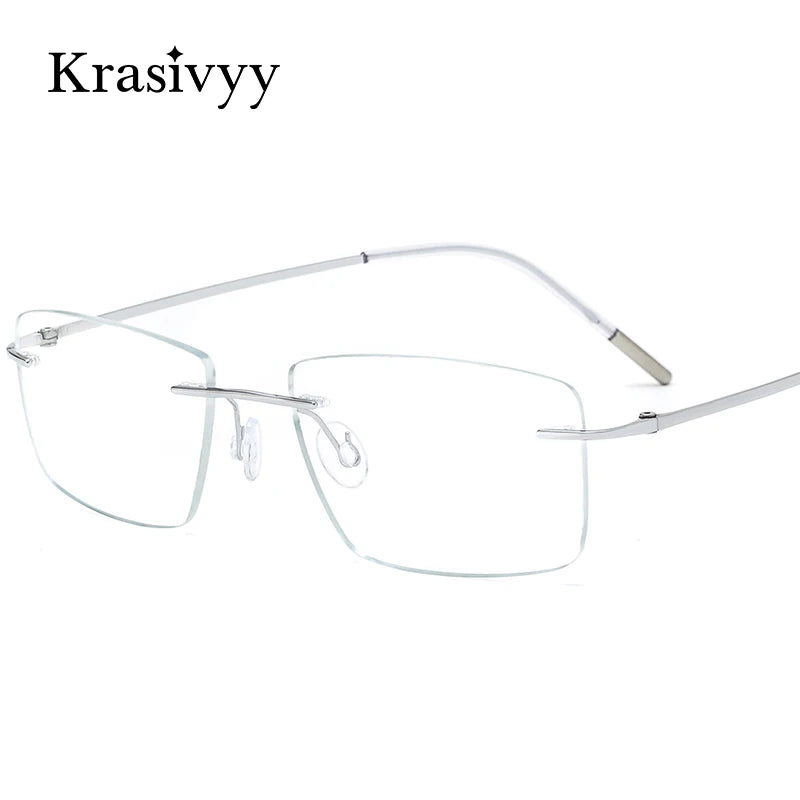 Krasivyy Unisex Rimless Square Screwless Titanium Eyeglasses 66105