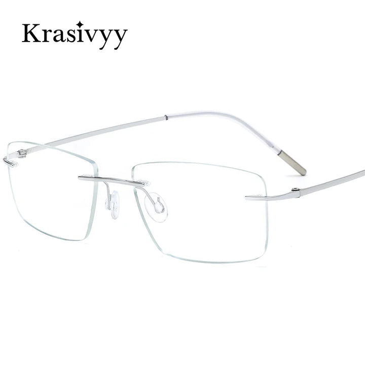 Krasivyy Unisex Rimless Square Screwless Titanium Eyeglasses 66105