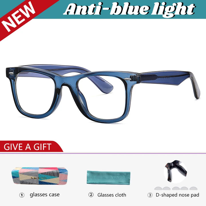 Vicky Unisex Full Rim Square Tr 90 Titanium Reading Glasses 21029