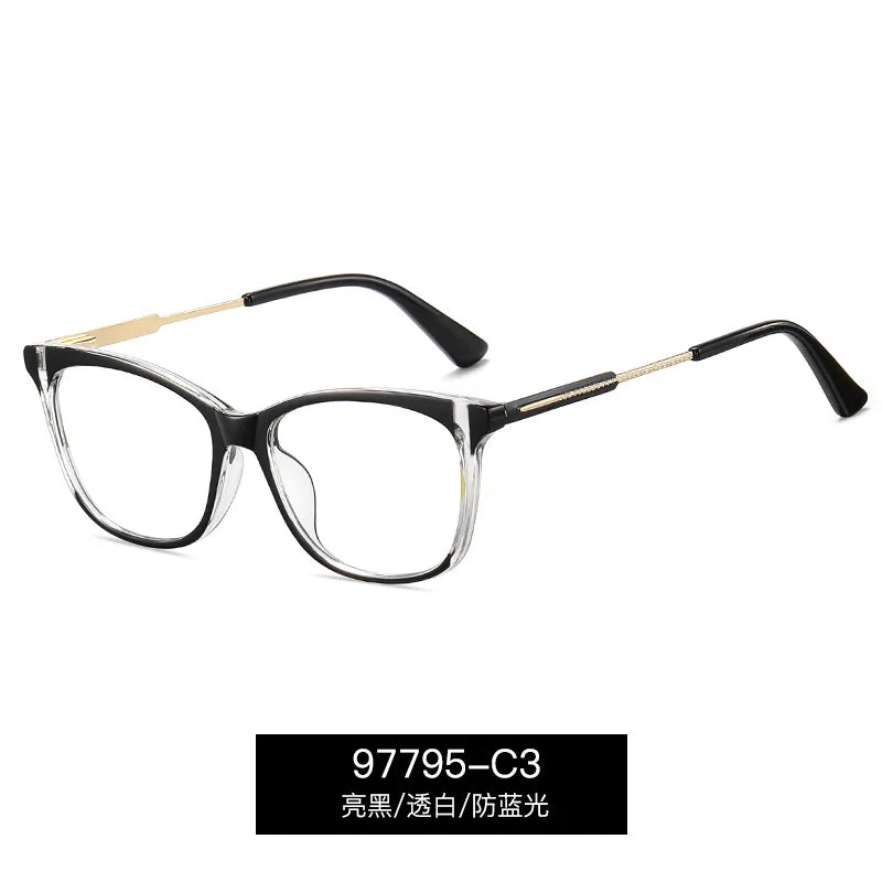 Reven Jate Women's Full Rim Square Tr 90 Alloy Eyeglasses 397795