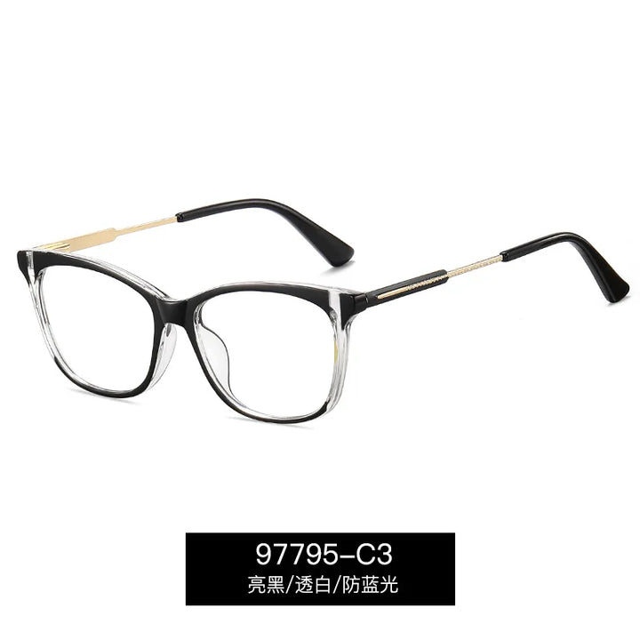 Reven Jate Women's Full Rim Square Tr 90 Alloy Eyeglasses 397795