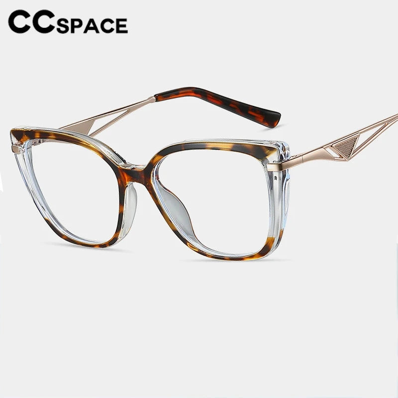 CCspace Women's Full Rim Square Cat Eye Tr 90 Titanium Eyeglasses 301302 Full Rim CCspace   