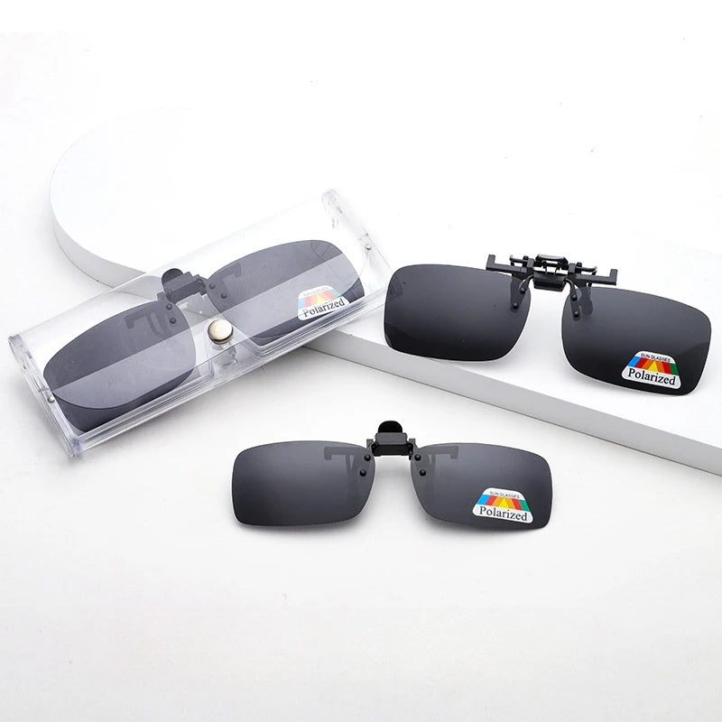 Yimaruili Unisex Square Polarized Alloy Plastic Clip On Sunglasses  FuzWeb    