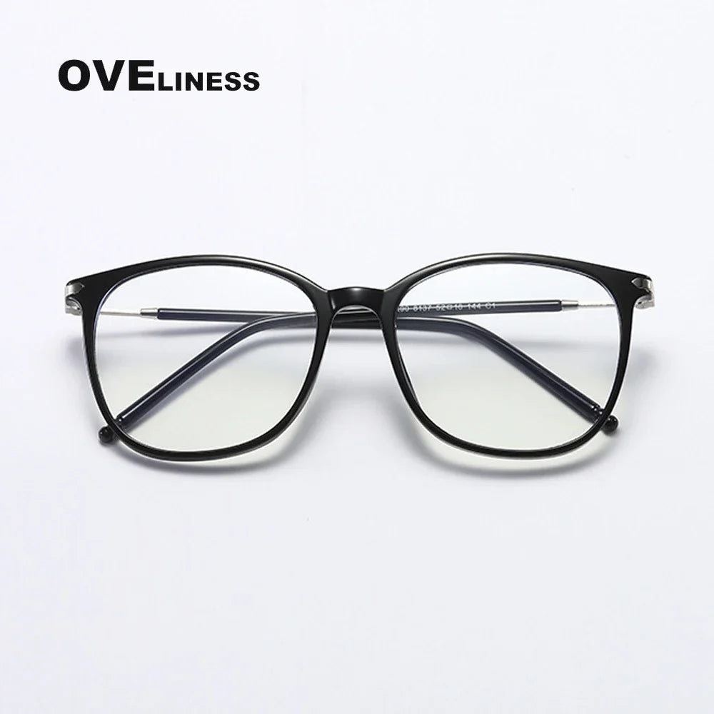 Oveliness Unisex Full Rim Square Tr 90 Titanium Eyeglasses 618137