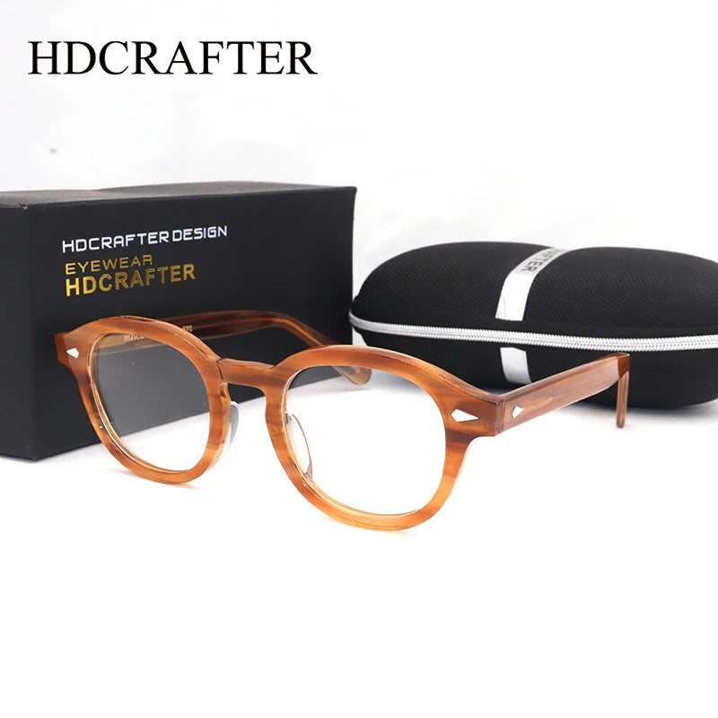 Hdcrafter Unisex Full Rim Oval Square Acetate Eyeglasses 3 Sizes 80122 Full Rim Hdcrafter Eyeglasses