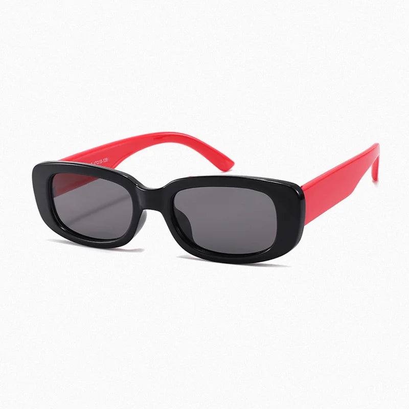 Ralferty Unisex Youth's Full Rim Rectangle Acetate Polarized Sunglasses R842 Sunglasses Ralferty C14Black - Red As picture 