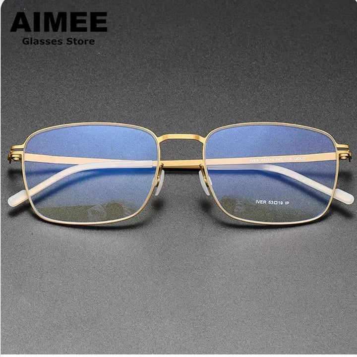 Aimee Women's Full Rim Square Stainless Steel Eyeglasses 13541
