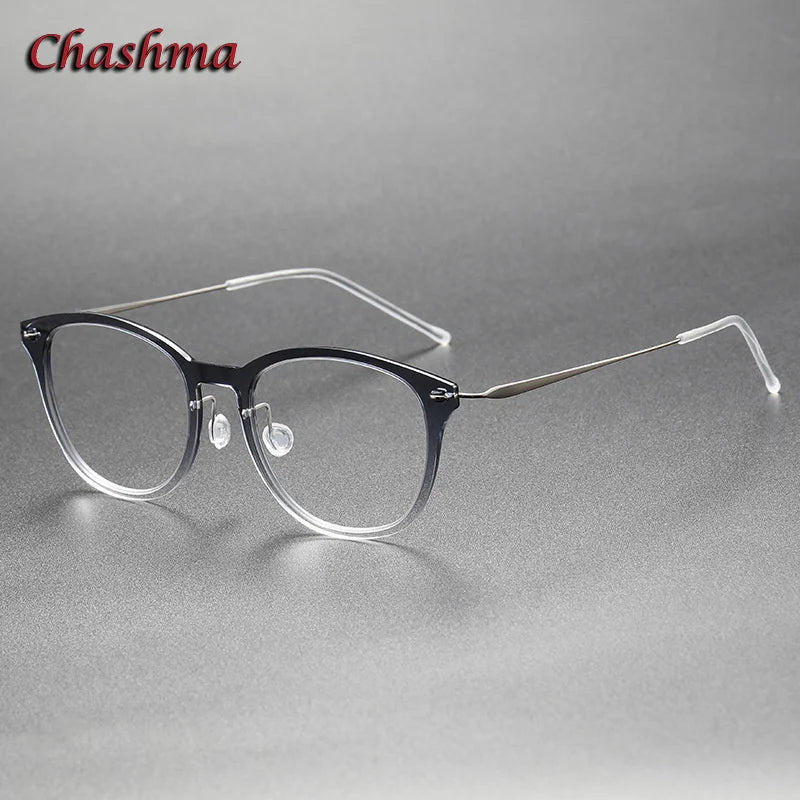Chashma Ochki Unisex Full Rim Cat Eye Nylon Titanium Eyeglasses 6506 Full Rim Chashma Ochki Black Gradient  