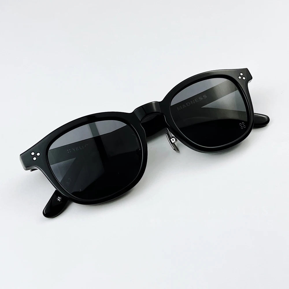 Black Mask Unisex Full Rim Square Acetate Sunglasses 484022 Sunglasses Black Mask   