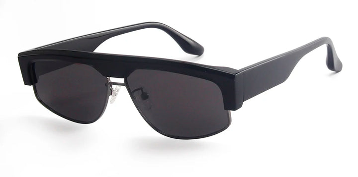 Esnbie Unisex Full Rim Oval Acetate Alloy Tac Sunglasses 240741