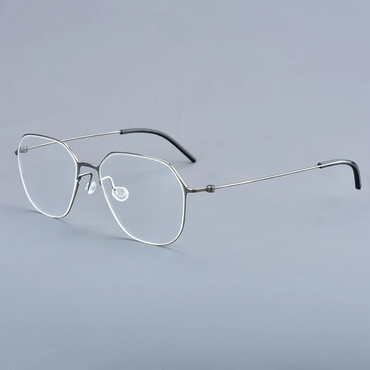 Aimee Unisex Full Rim Polygon Oval Titanium Eyeglasses 15505