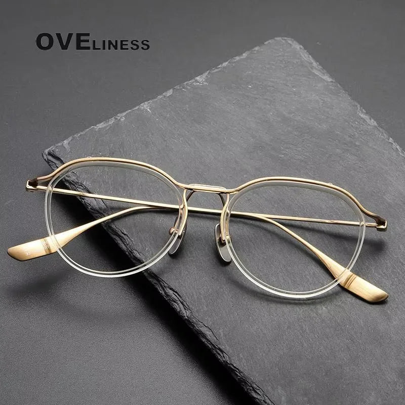 Oveliness Women's Full Rim Oval Acetate Titanium Eyeglasses 822131