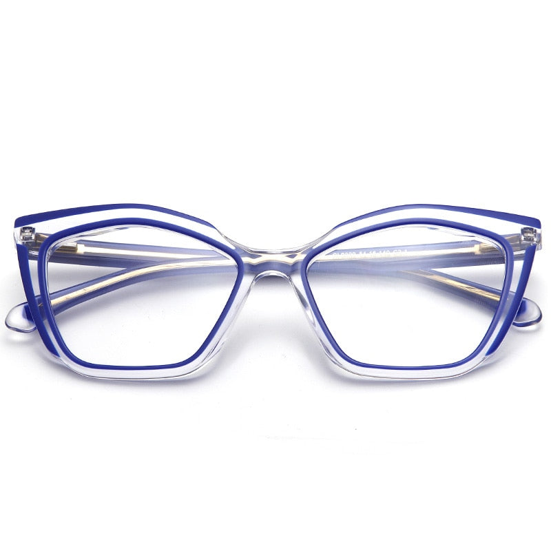 Muzz Women's Full Rim Square Hand Crafted Cat Eye Acetate Eyeglasses 9009 Full Rim Muzz C1  