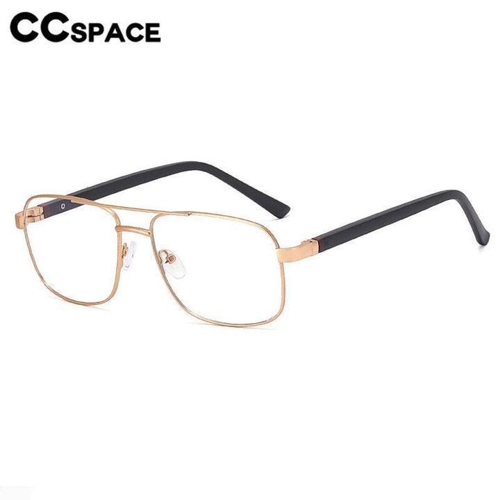 CCSpace Men's Full Rim Square Double Bridge Alloy Eyeglasses 56626 Full Rim CCspace   