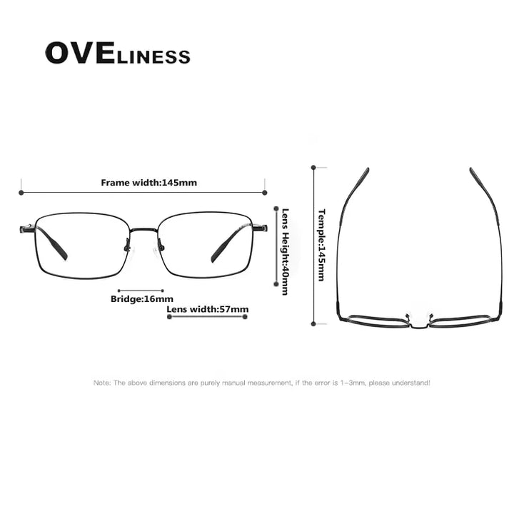Oveliness Unisex Full Rim Square Titanium Eyeglasses 81023