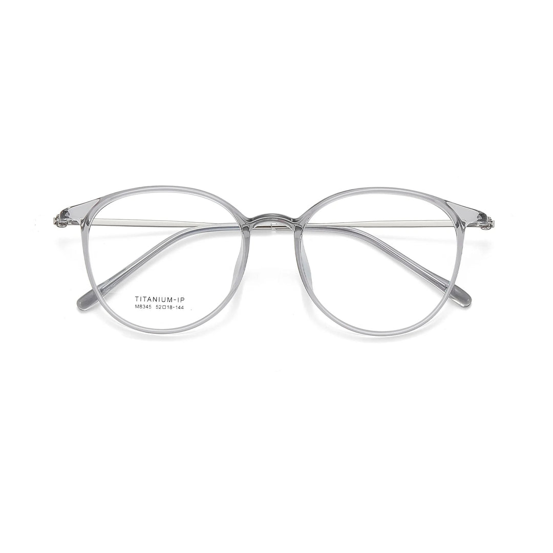 Yimaruili Unisex Full Rim Round TR-90 Titanium Eyeglasses M8345 — view 4 | Yimaruili at FuzWeb