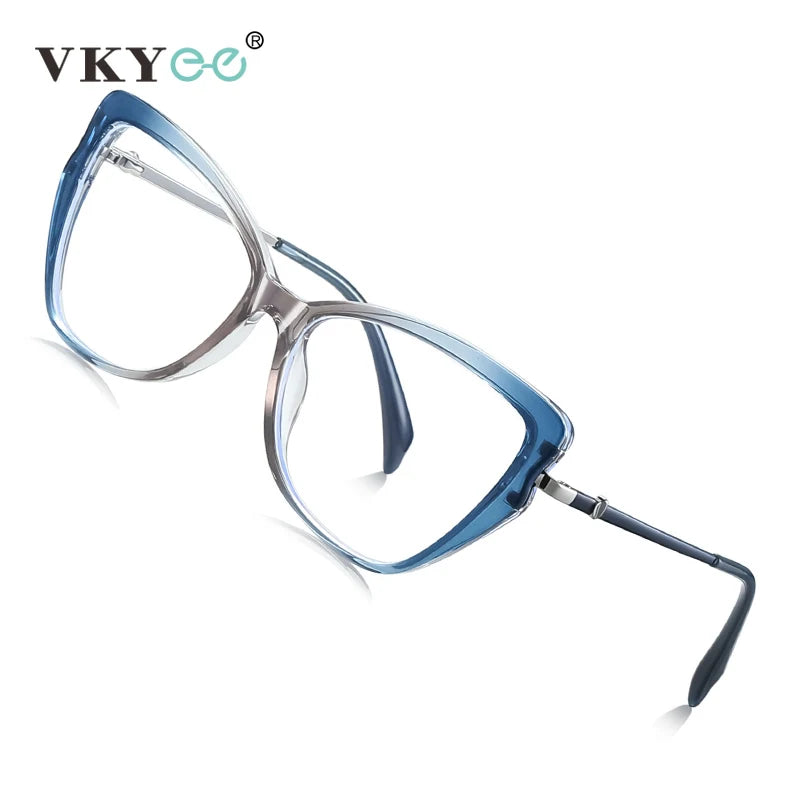 Vicky Women's Full Rim Oval Butterfly Tr 90 Alloy Reading Glasses 77236