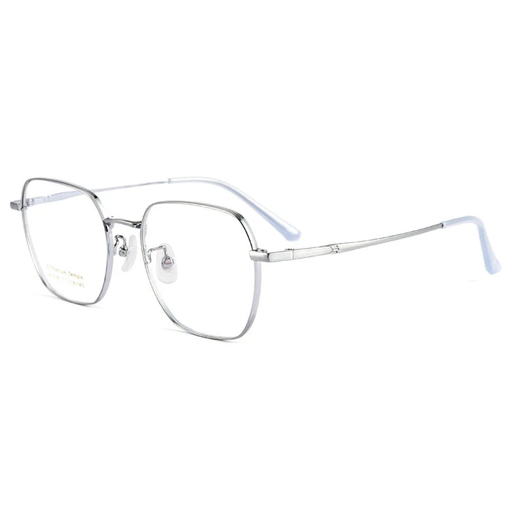 Handoer Women's Full Rim Square Titanium Eyeglasses 5058 Full Rim Handoer silver  