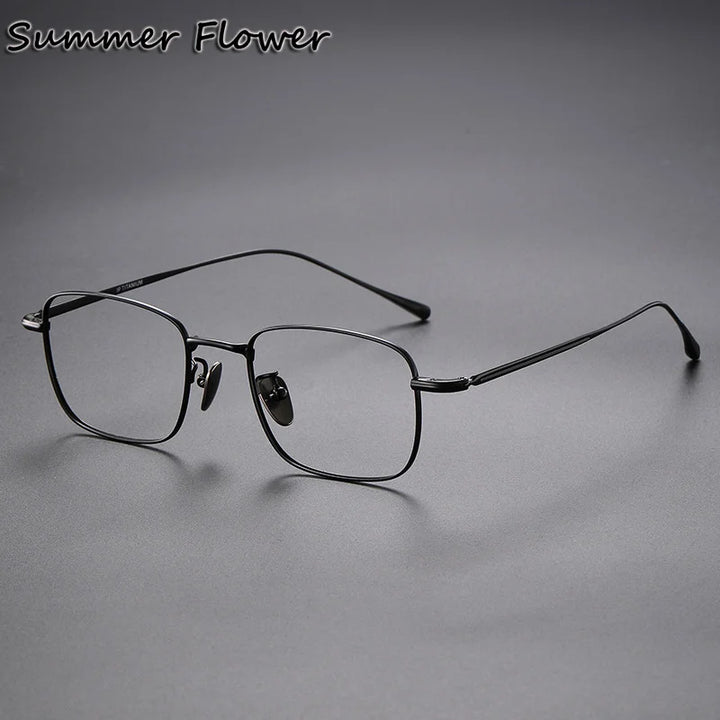 Summer Flower Unisex Full Rim Square Polygon Titanium Eyeglasses 618133