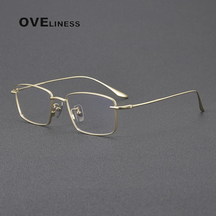 Oveliness Unisex Full Rim Square Titanium Eyeglasses 3175 Full Rim Oveliness gold  