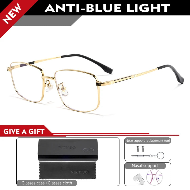 Vicky Men's Full Rim Square Alloy Reading Glasses 30825 Reading Glasses Vicky +150 30825Y-gold