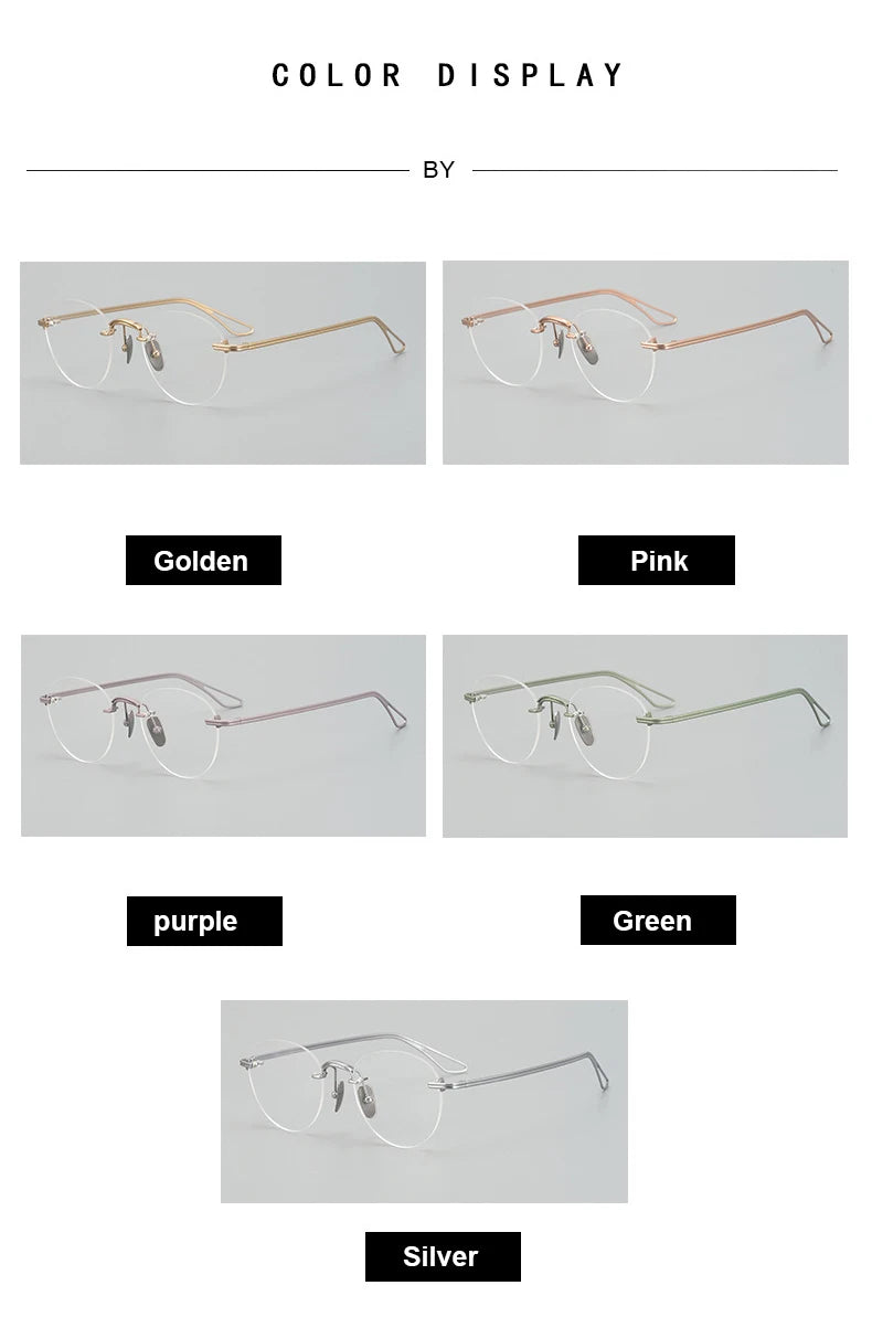 Aimee Women's Rimless Round Oval Titanium Eyeglasses 13439 Rimless Aimee   