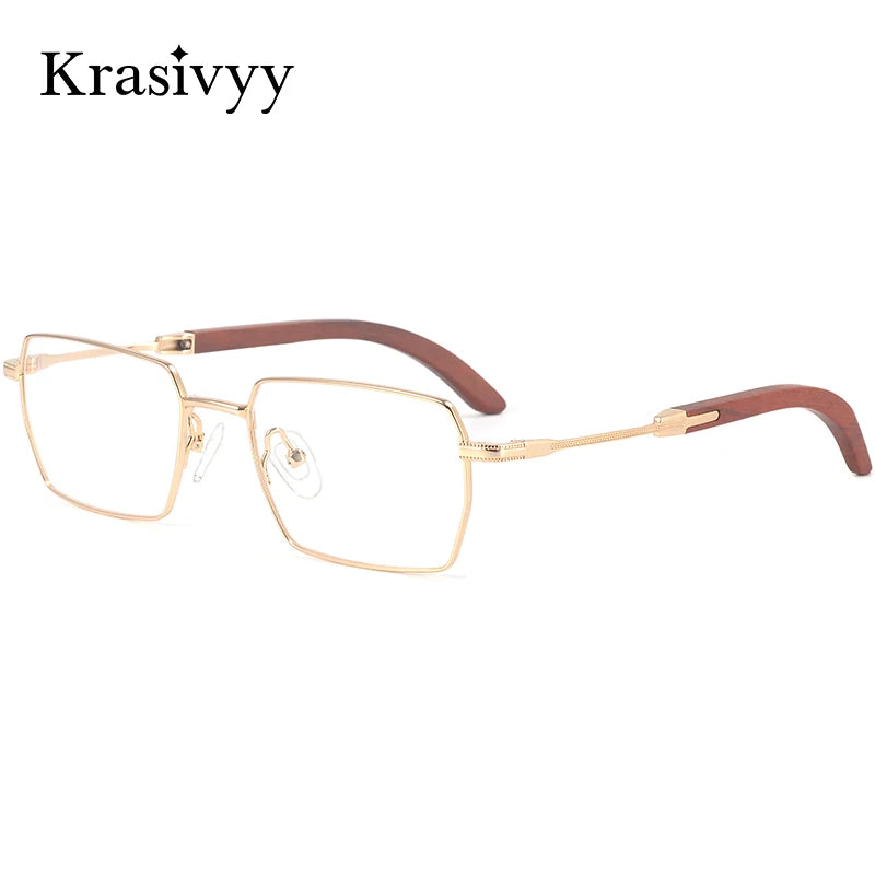 Krasivyy Men's Full Rim Square Titanium Prescription Eyeglasses KR16087