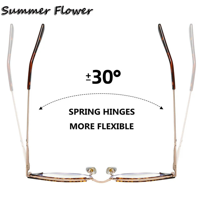 Summer Flower Women's Full Rim Cat Eye Tr 90 Titanium Eyeglasses 68732