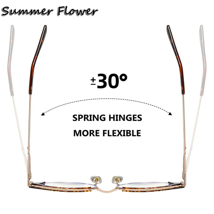 Summer Flower Women's Full Rim Cat Eye Tr 90 Titanium Eyeglasses 68732