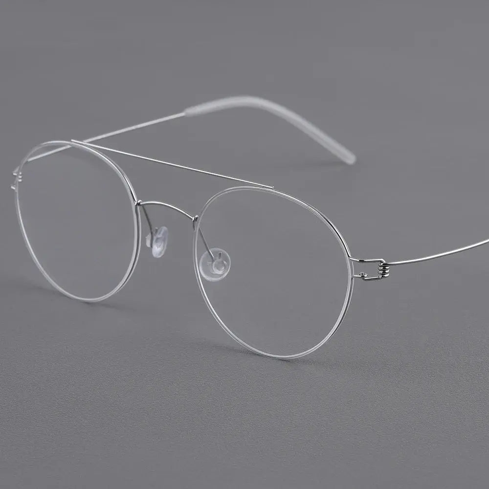Bobbie 205044 Women’s Full Rim Double Bridge Round Titanium Frames FuzWeb